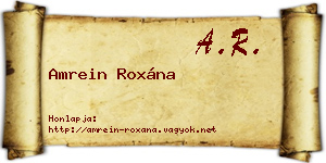 Amrein Roxána névjegykártya